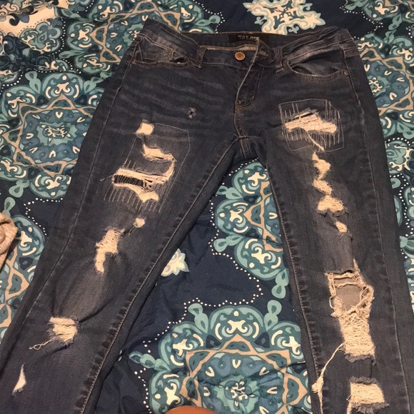WAX JEANS Women's Distressed Denim Skinny Jeans - Picture 1 of 4